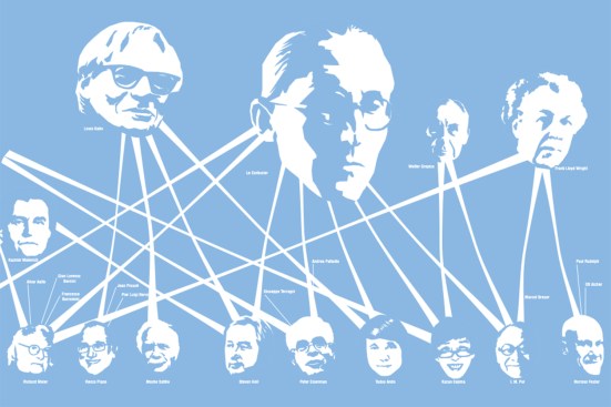 Oh, What a Tangled Web We Weave matches architects to their cited influences in the profession.&nbsp;