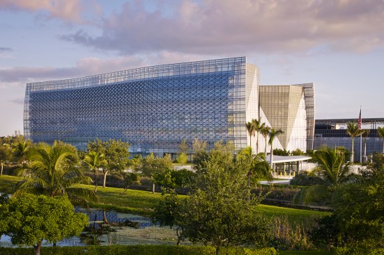 Designed by Krueck + Sexton, the Benjamin P. Grogan and Jerry L. Dove Federal Building in Miramar, Fla., was designed to LEED Platinum core-and-shell standards.
