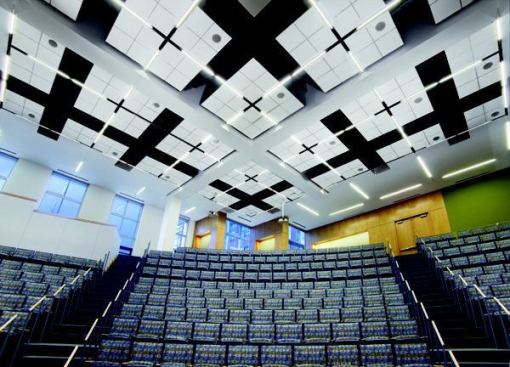 Product: FORMATIONS™ Acoustical Clouds with ULTIMA&reg; Tegular and 4" Classic AXIOM&reg; 
&nbsp; 
Project: University of Rhode Island, Center for Biotechnology and Life Sciences, Kingston, RI 
&nbsp; 
Architect: Payette, Boston, MA 
&nbsp;