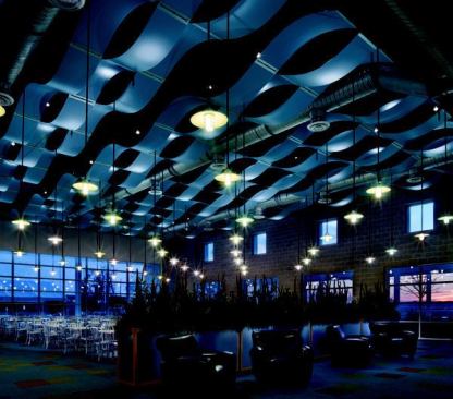 Product: INFUSIONS&reg; Accent Canopies in Peace Blue &nbsp; 
Project: Corporate Training Facility, Schriever, LA &nbsp; 
Architect: Gensler, Houston, TX