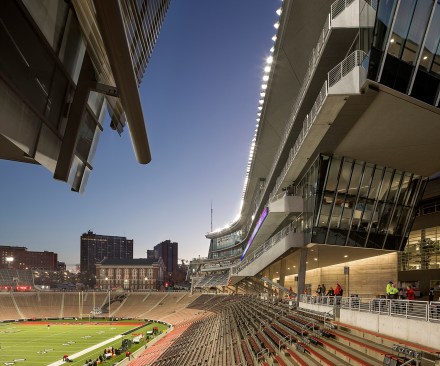 View from north along length of addition, with suites and club level above concourse