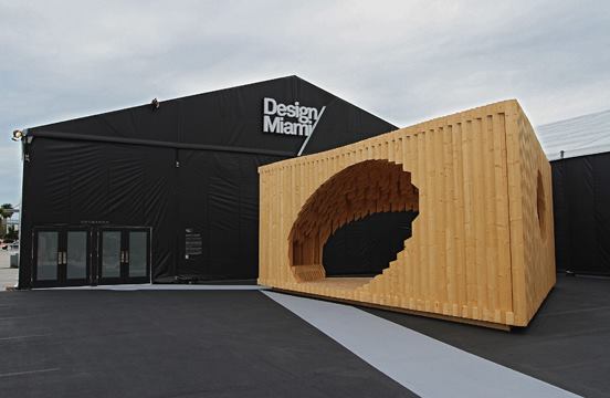 David Adjaye  Design Miami  London-based, Tanzanian-born architect David Adjaye, FAIA, designed a gazebo—fitted with windows, a door, seating and a skylight—that bridges the divide between architecture and furniture. Design Miami, a sister exhibition to Art Basel Miami, named Adjaye its 2011 Designer of the Year, and, as part of the honor, commissioned the piece as the entrance to the exhibition.
