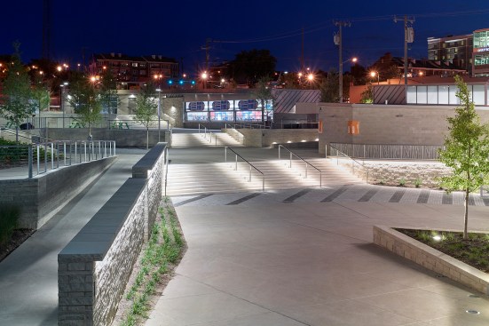 View south from stage toward concessions