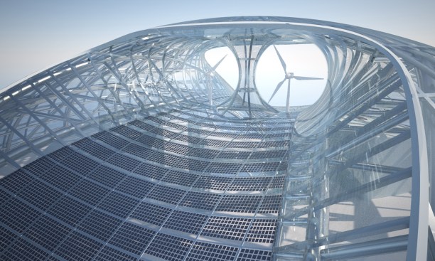 Integrated wind turbines, Aug. 2014