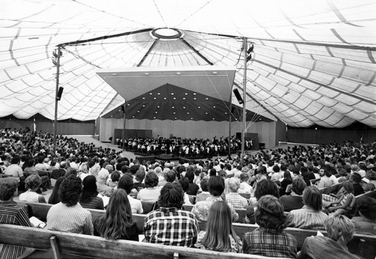 Bayer's music tent, here hosting the annual Aspen Music Festival