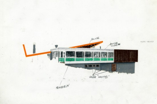 Restaurant building designed by Bayer in Aspen, circa 1958