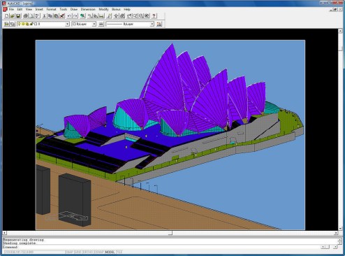 Sydney Opera House in AutoCAD.