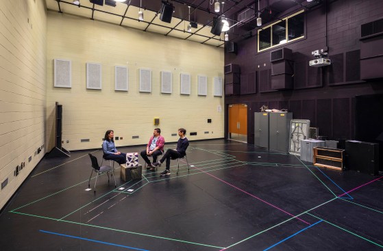 The Theater Rehearsal Hall doubles as a small performance venue, maximizing its use.