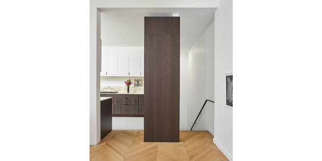 Home kitchen & rear stair.