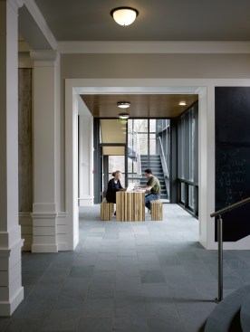 Collaboration spaces for students are woven into the design