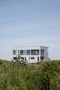 View from water to exterior