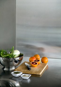 Stainless steel counter detail