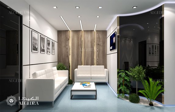 Medical center waiting lounge interior