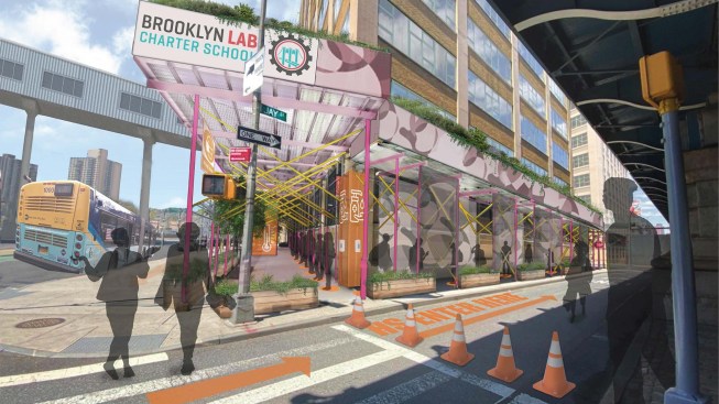 One of Situ's proposals for a covered porch to shelter students during arrival.