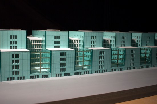 Bahnhof Ost Basel (now Peter Merian Haus)Basel, Switzerland Façade concept and design by Donald Judd in collaboration with Zwimpfer Partners and Bürgen Nissen WentziaffModel by Jamie Lindsey, Pei- Fen Yeh, Jun Li, and Jiali Wang