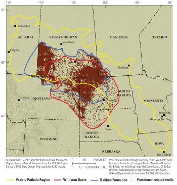 The Bakken Formation and Williston Basin petroleum wells in the Upper Midwest