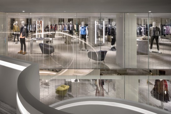 A view looking across the atrium to the Men's Department