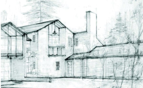 John Yeon's own house, unbuilt (1934)