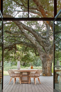 With floor-to-ceiling sliding doors leading from the public rooms to the terrace, the outside is brought in.