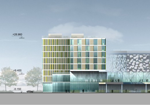 Park Inn Hotel, west side, sketch