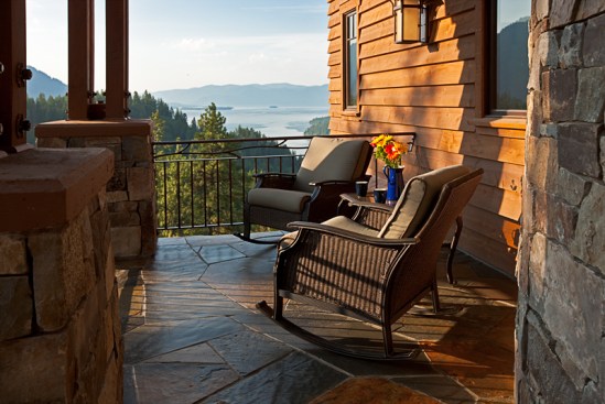A quiet covered patio off the front entry.