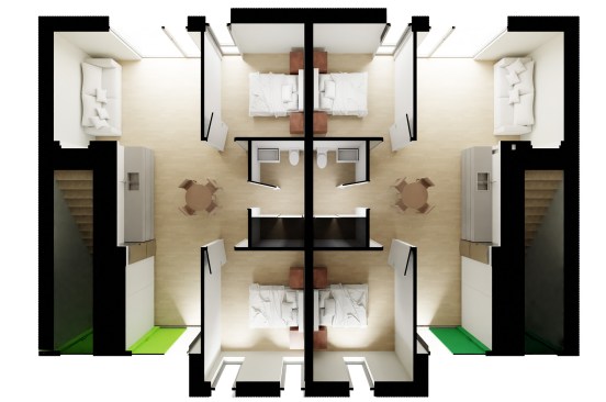 The plans are efficient and allow for ample light in each room