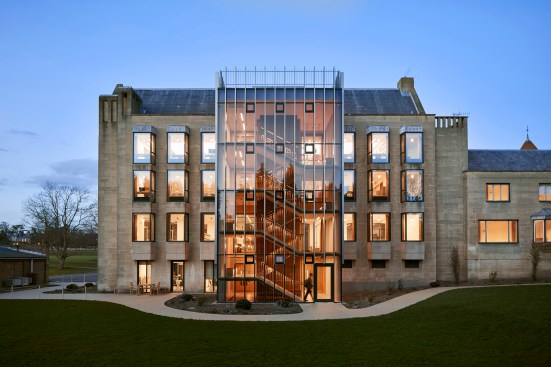 The new staircase on the south side of the library.