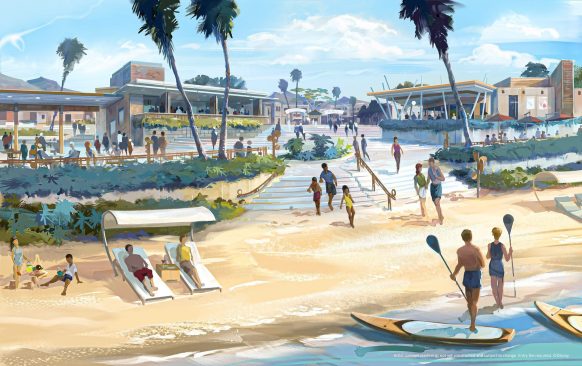 A rendering of the planned beach area at Cotino.