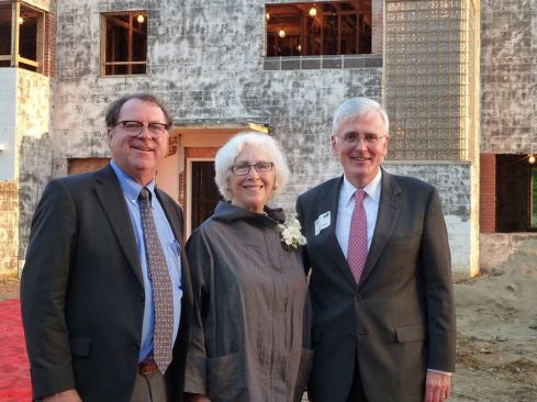 Paul Muller, CPA Executive Director; Emily Rauh Pulitzer; and Charles Schroer, CPA Board President, at the announceme?nt. September 21, 2011.