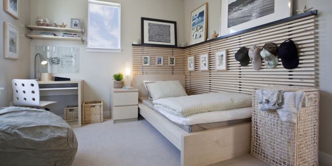 In keeping with Garbett’s goal of tapping into eco-minded first-time buyers who prefer modern design, the Solaris model home was decorated for under $8,000 with IKEA furnishings.