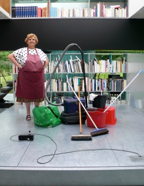 Guadalupe, the housekeeper and subject of "Koolhaas Houselife," by Ila Bêlka and Louise Lemoine.