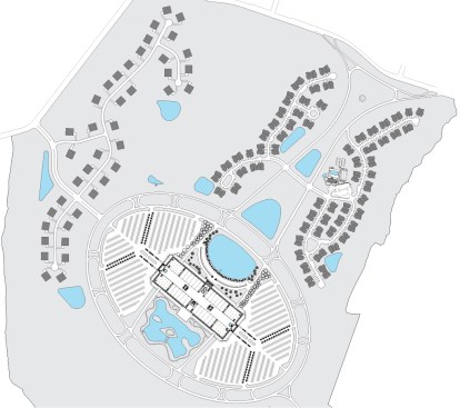 Current development scheme, showing the Toll Brothers houses