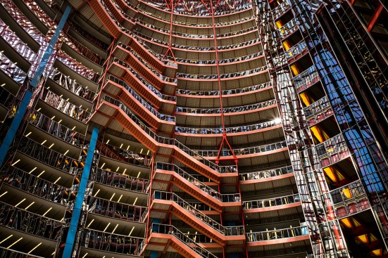 The James R. Thompson Center, Chicago, by Helmut Jahn.