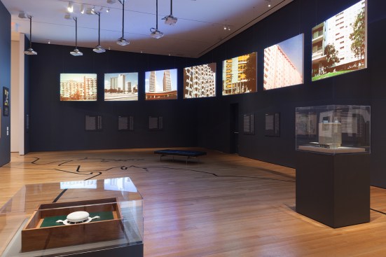 Installation view of Latin America in Construction: Architecture 1955-1980 at The Museum of Modern Art, New York (March 29-July 19, 2015).