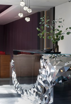 Serenity Indian Wells luxury mansion modern car themed bathroom with graphic wall prints