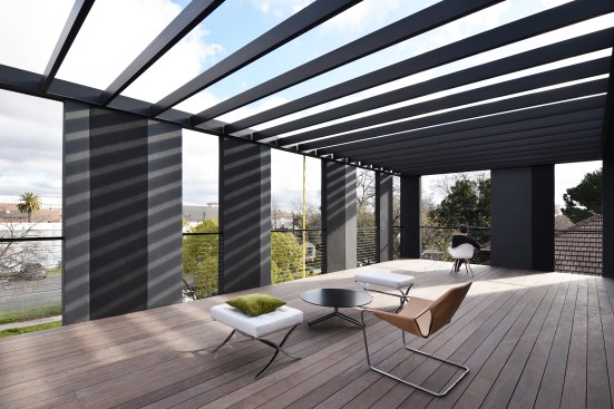 A third-floor, communal terrace offers residents a spacious outdoor area. 