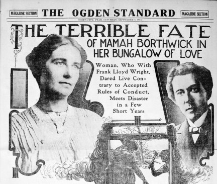 Coverage of Mamah Borthwick's death in the Ogden Standard in Utah