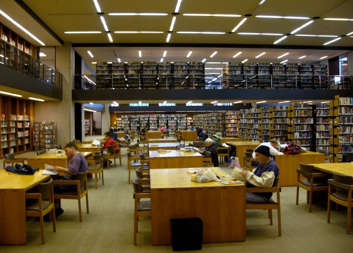 An existing first-floor reading area