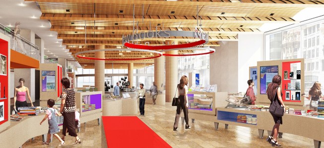 The proposed first-floor new books area