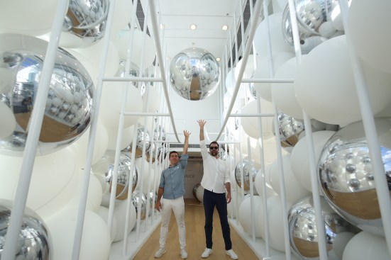 Indoor installation of "Bounce" at Harbour City's Gallery by the Harbour in Hong Kong