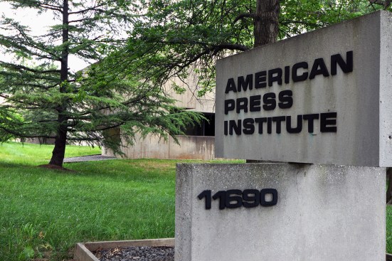 Marcel Breuer's American Press Institute, Reston, Va., as seen from Sunrise Valley Drive.