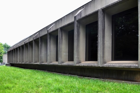 West façade of Marcel Breuer's American Press Institute, Reston, Va.