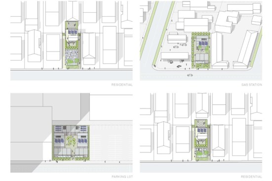 Lot type variations for Nest by Brooks + Scarpa, a winner of the Los Angeles County Hhousing Innovation Challenge.