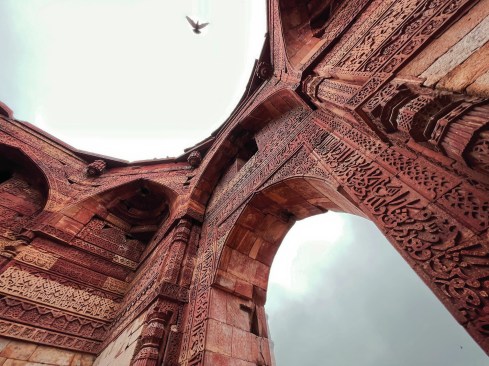 Located in Delhi's Qutb Minar Complex, the now-roofless Tomb of Iltutmish offers an example of red sandstone construction.