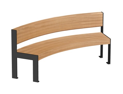 Bench 206. Long curved bench. 
