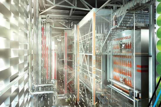 Interior View of waste-to-energy machinery