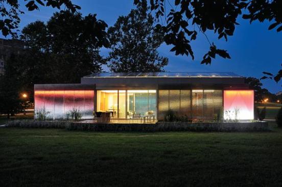 The house generates more energy than it uses during the course of a year.