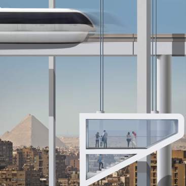 Panoramic lift and monorail train