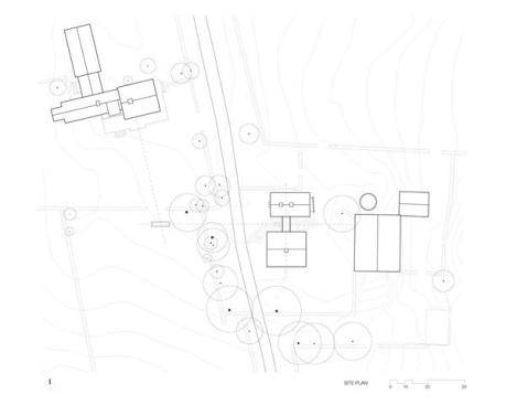In the plan, the glass link aligns with a watering trough.