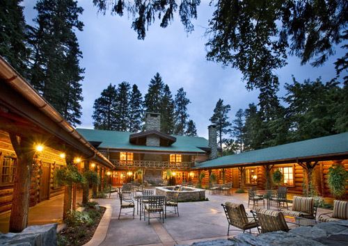 Restoration of the historic lodge involved jacking up the structure about 1.5 feet and hand digging and pouring a new foundation. Crawl spaces were also excavated manually for the installation of plumbing and HVAC. Allen Kennedy Photography